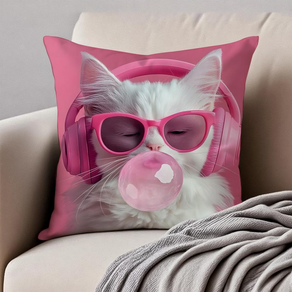 Vibrant Animal Bubble Fashion Tiger Cushion Cover Pillowcase Antidustmite Invisible Zipper Short Plush Sofa Cushion