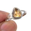 Natural Citrine Gemstone Handmade 925 Sterling Silver Jewelry Ring Size 9 v8S94