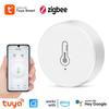 Tuya Умный Zigbee Датчик Температуры и Влажности комнатный Термометр Монитор Работает Smartlife С Alexa Google Home Приложением Помощником