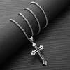 Hip Hop Genuine Personality Simple Titanium Steel Stainless Steel Cross Necklace Men'S Jewelry Pendant Women'S