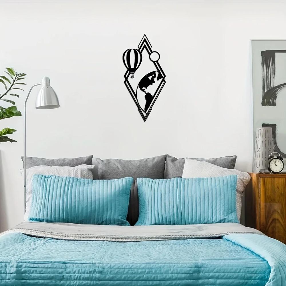 1 шт. Воздушные шары и глобусы Металлический настенный декор - Современное искусство для Хэллоуина, стильное внутреннее и внешнее украшение дома