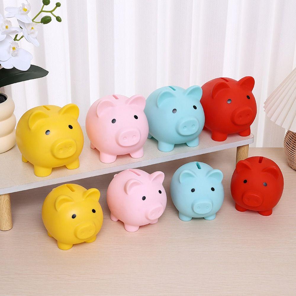Cartoon Pig Piggy Money Saving Box Enough-capacity Piggy Desktop Ornaments  Home Decor