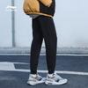 Мужские трикотажные спортивные штаны Li Ning Fitness Series с принтом логотипа и флисовой подкладкой, черные AKLTC13