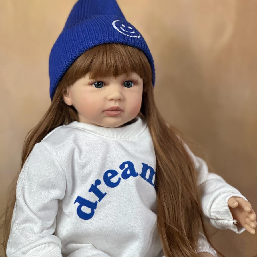 BZDOLL 60 см 24 дюйма Как Настоящий Мягкий Винил Реборн Виниловая Кукла Принцесса Малыш Младенцы Ребенок Подарок на День Рождения Девочкам Играть в Домик