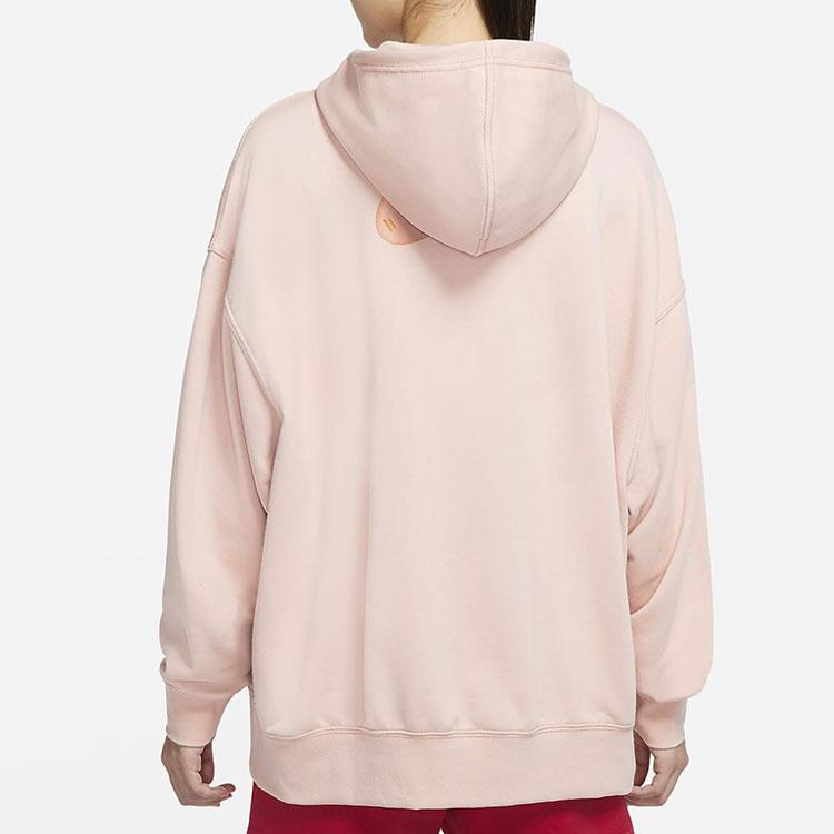 Nike Женский пуловер с капюшоном и вышитым логотипом, топы Оксфорд-розовый DM6202-601