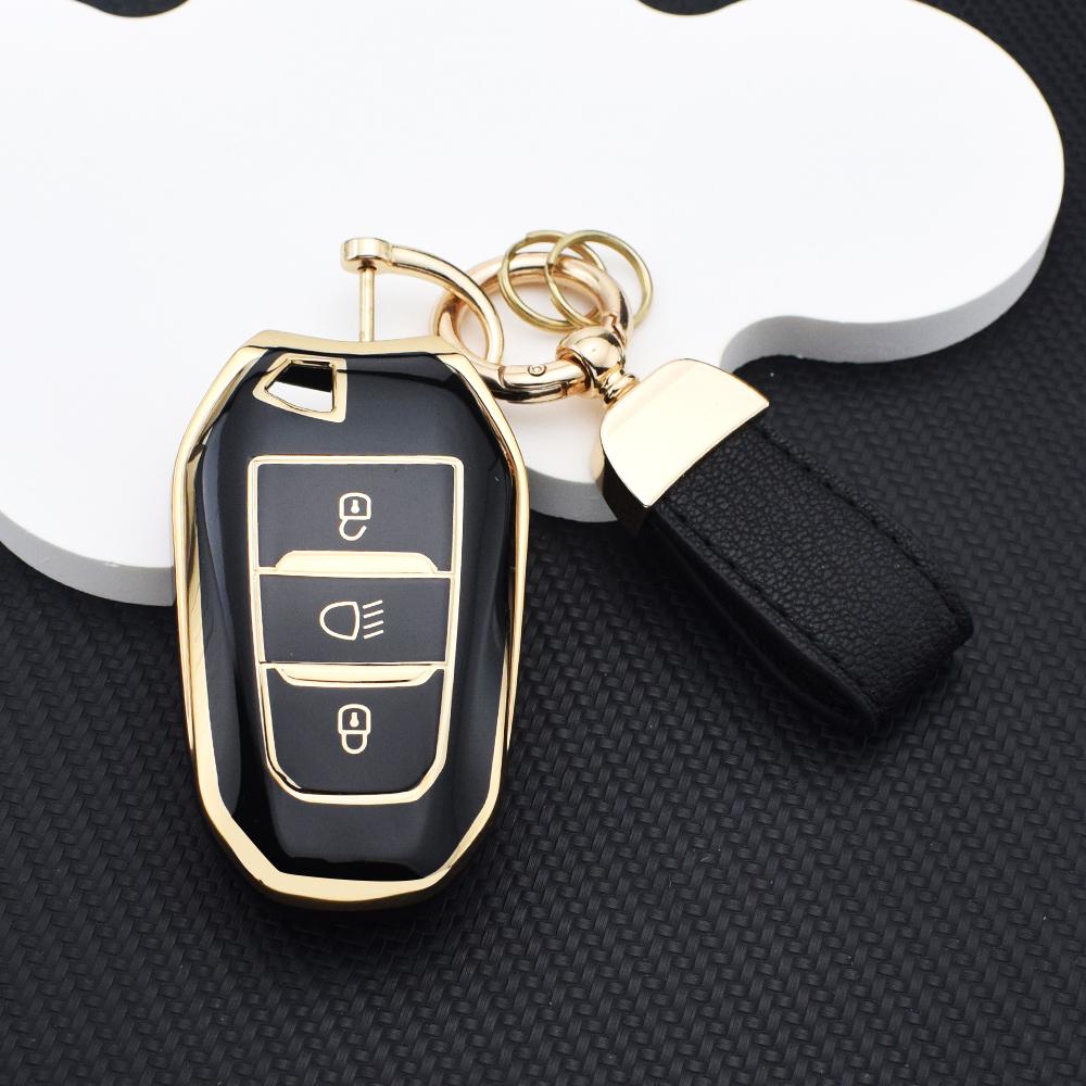 Стильный Мягкий ТПУ Чехол для Брелка Автомобиля + Брелок для Citroen Ds3 Ds5 C3 C4 C3 Xr | Peugeot 3008 4008 5008 308 508 Защитная Сумка