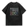 Женская винтажная футболка на 15-летие 'Awesome Since 2007' Черная 2XL винтажная стираная дышащая стильная удобная унисекс