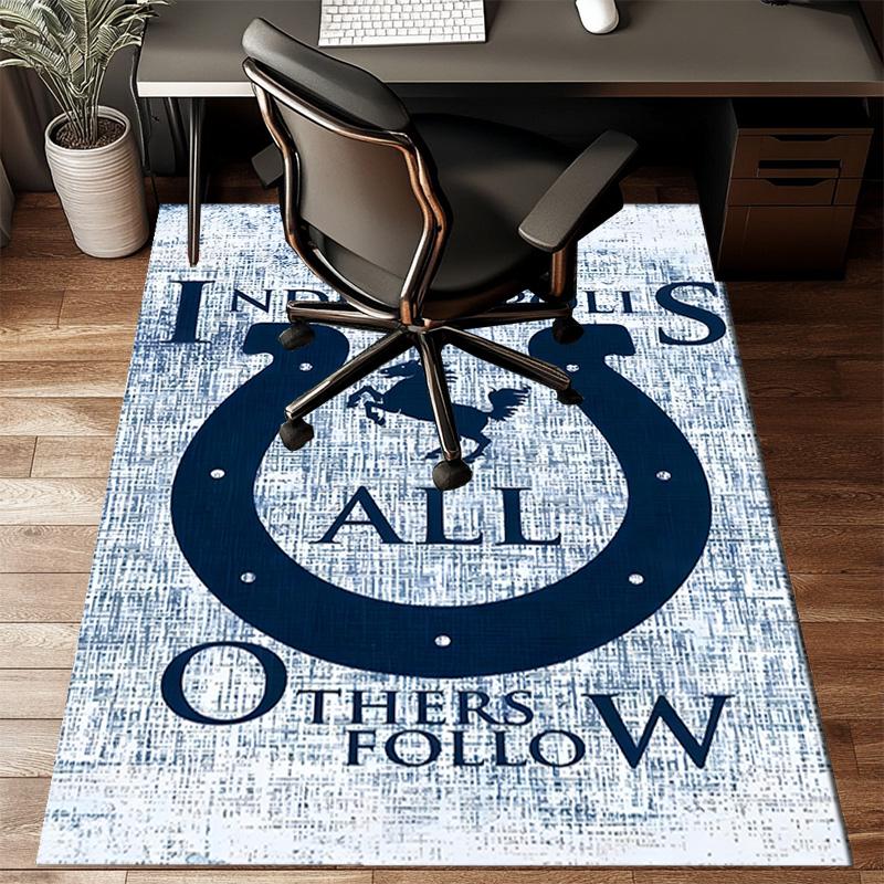 Indianapolis Colts Logo Rug Game Carpet, Floor Mat for Bedroom Living Room Entryway Rug, Home Decor Idea Gift for Christmas birthday