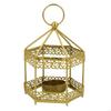 62KD Hexagonal Metal Holder Hollowed Iron Candlestick Hanging Lanterns