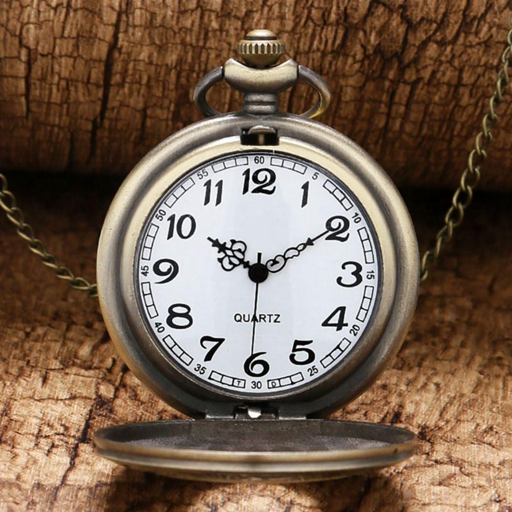 Quartz Pendant Vintage Pocket Watch Roman Scale Display Retro Hanging Watch  Men's Gift