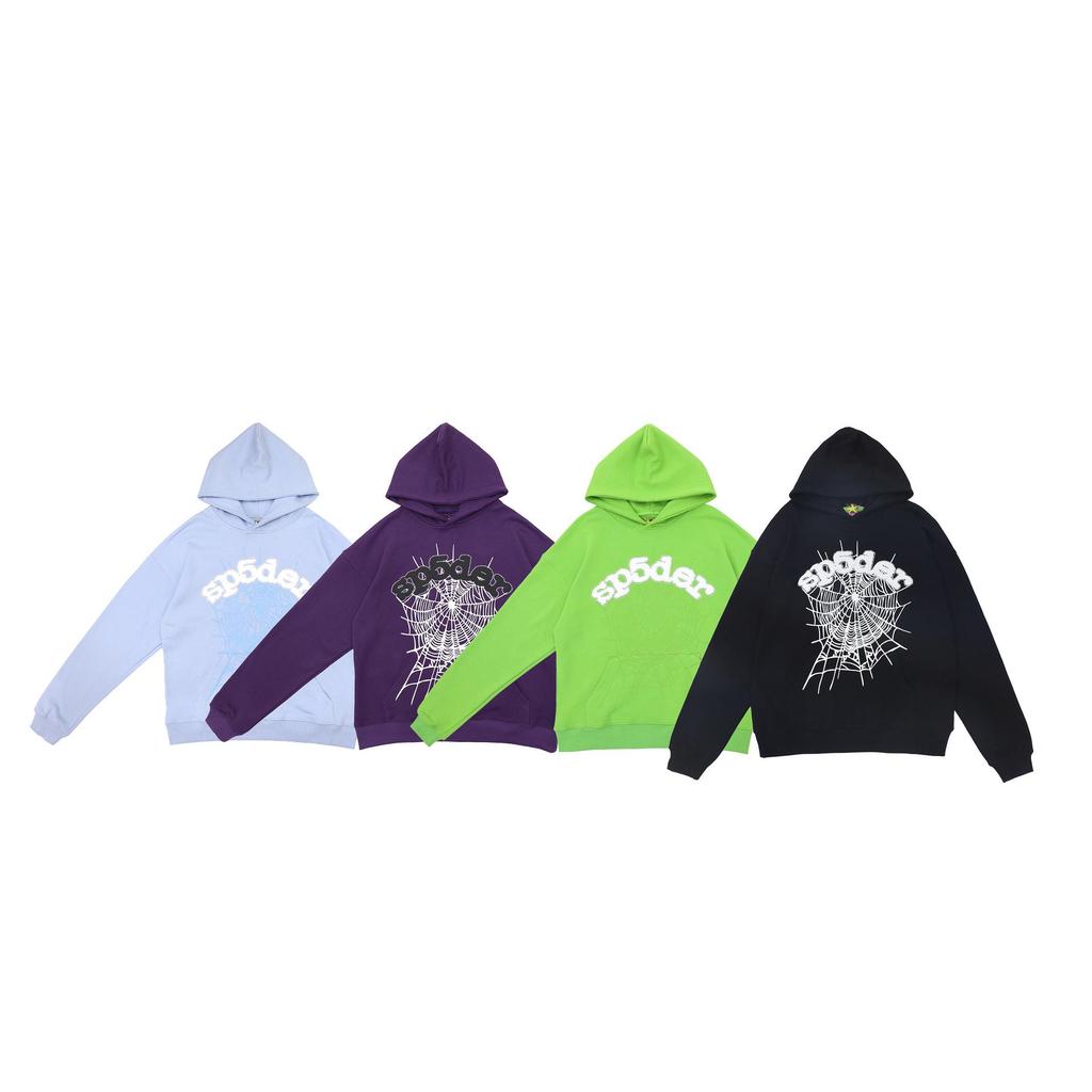 Trendy Sp5der Men's Hoodie with Foam Letter Print - European & American Style