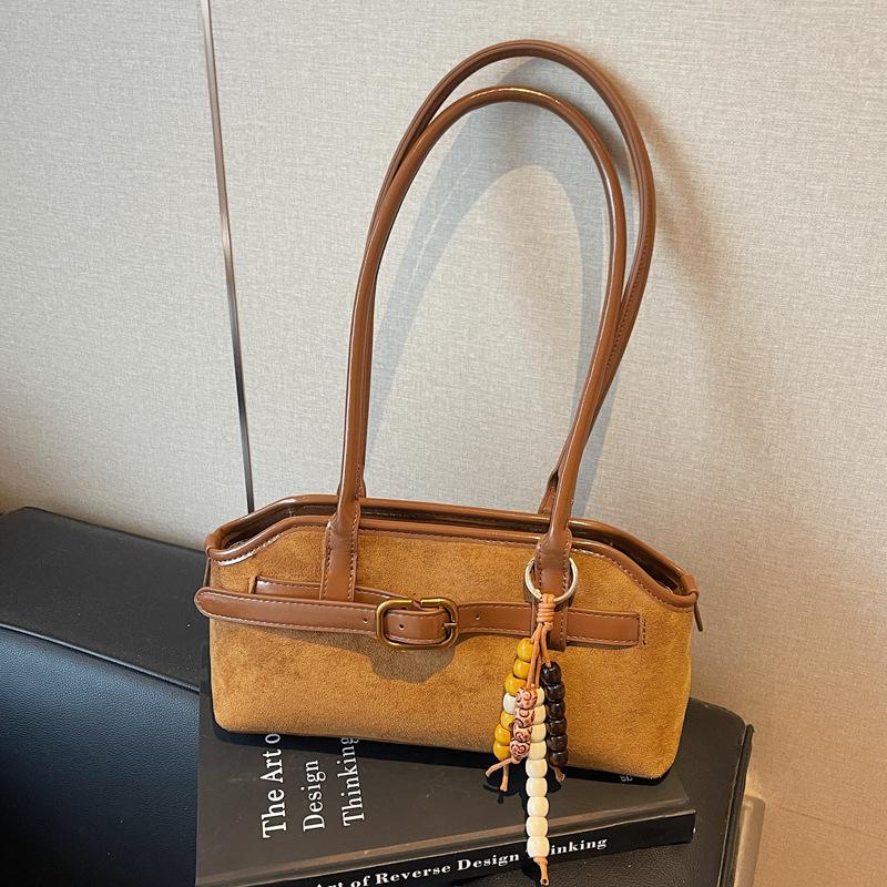 Популярная нишевая замшевая сумка осень-зима 2025 новая сумка-мессенджер для поездок на работу универсальная женская на плечо подмышку