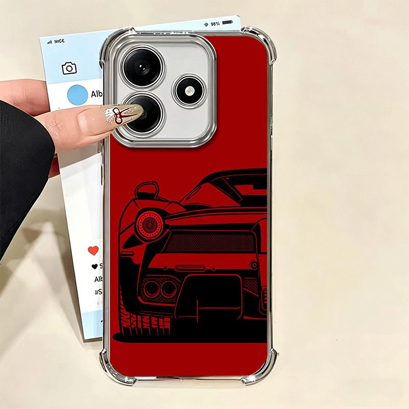 Супер Спортивный Автомобиль Простой Дизайн Мягкий Чехол Для Телефона Для Xiaomi Redmi Note 14 15 Pro Plus 13 12 11S 11T 5G 10 9S 9 Гальванический Защита от Падения F