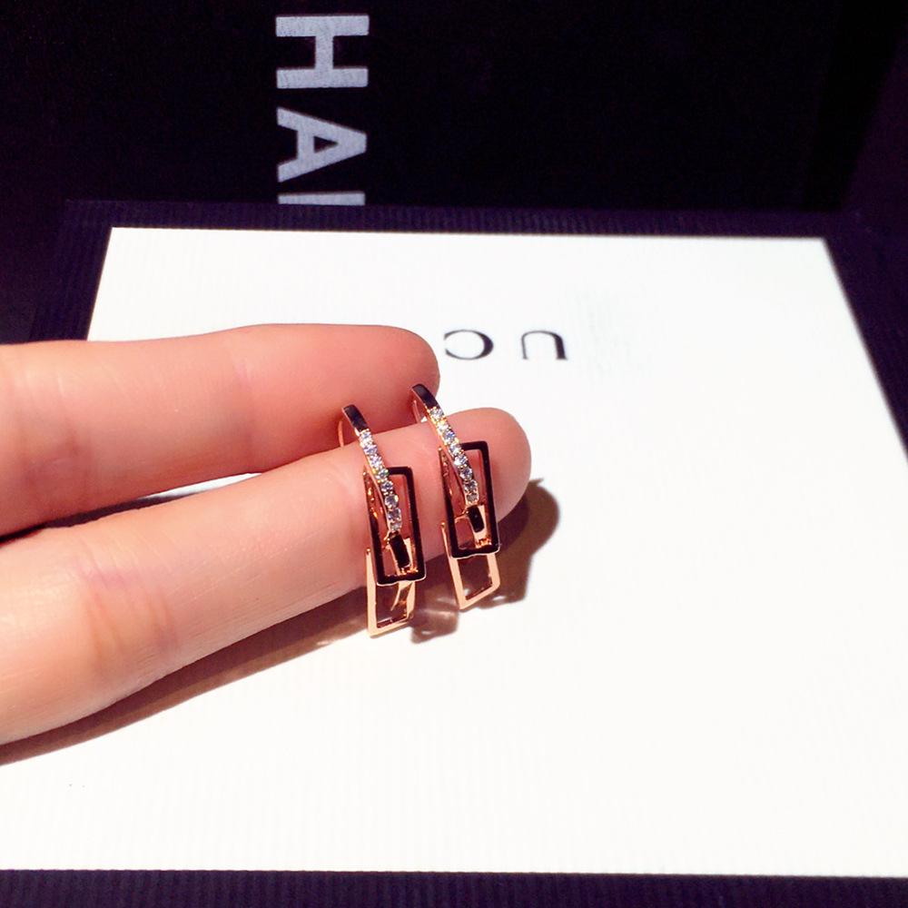 Корейские высококачественные геометрические серьги из циркония для женщин