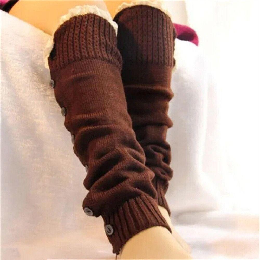 Women Lace Foot Covers Warm Boot Socks Ankle Warmer Knitted Socks Leg Warmers