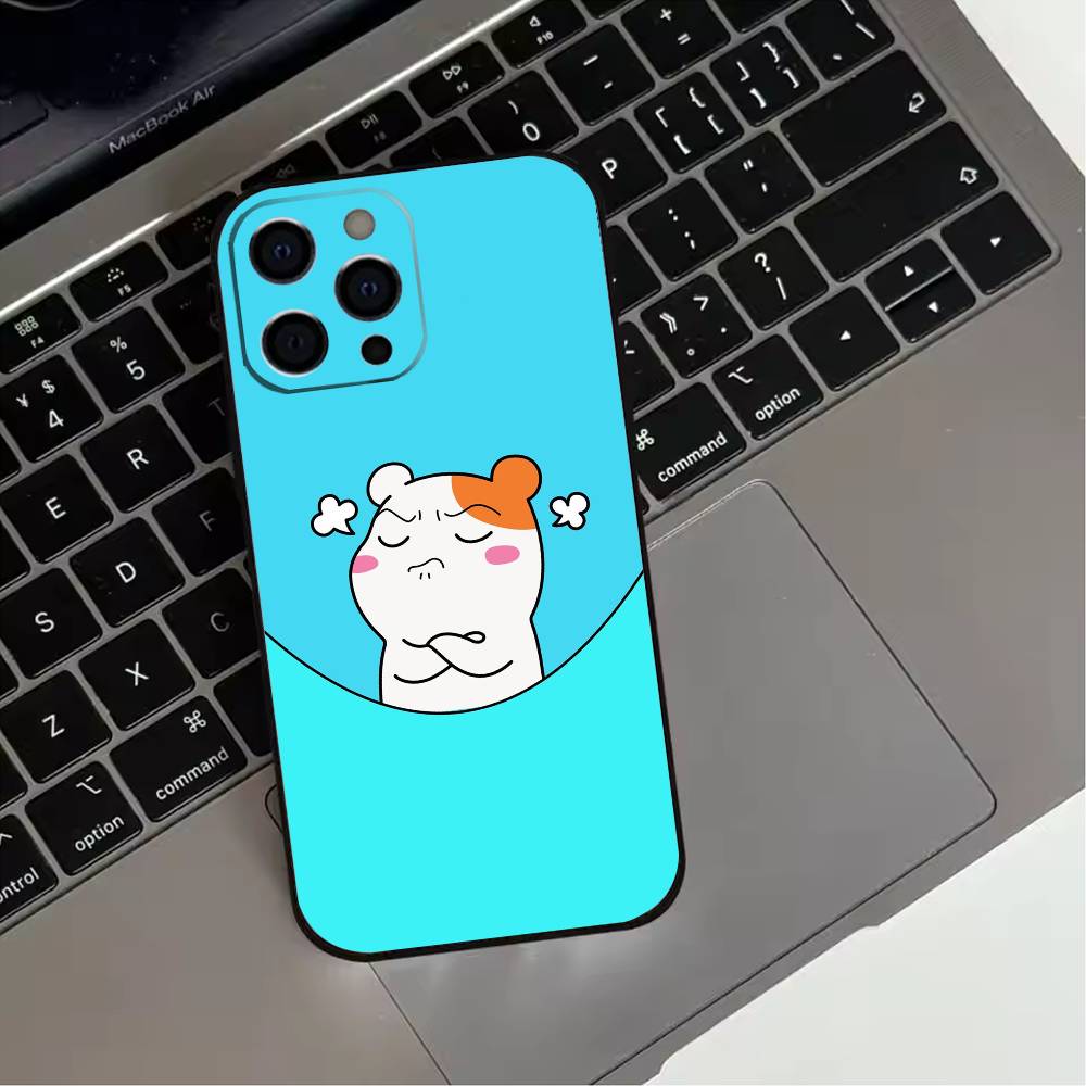 L-Lovely Oruchuban Ebichu Phone Case For iPhone 17,16,15,14,13,12,11 Plus,Pro Max,XS,Soft Silicone Black Cover