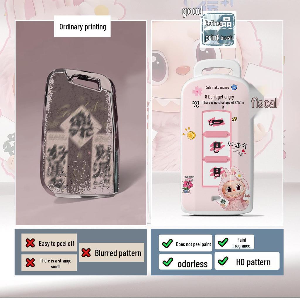 Cartoon Key Covers for Mitsubishi Outlander, Lancer, Pajero, Eclipse Cross & More - Full-Coverage with Buckles