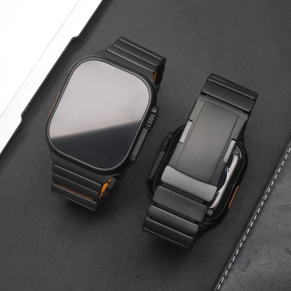 Титановый ремешок для Apple Watch Band Ultra 3 2 49 мм Серии 11 10 46 мм 45 мм 44 мм Роскошный ремешок для Iwatch 9 8 7 6 5 Se3 Correa