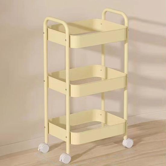 Стеллаж для хранения с колесами, прочная несущая многослойная конструкция, простая установка, устойчивая универсальная тележка для хранения