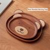 Wooden Bear Small Plate Serving Trays Ebony/Black-walnut Jewelry Storage Tray Dessert Dry Fruits Snack Food Display Dishes Trays