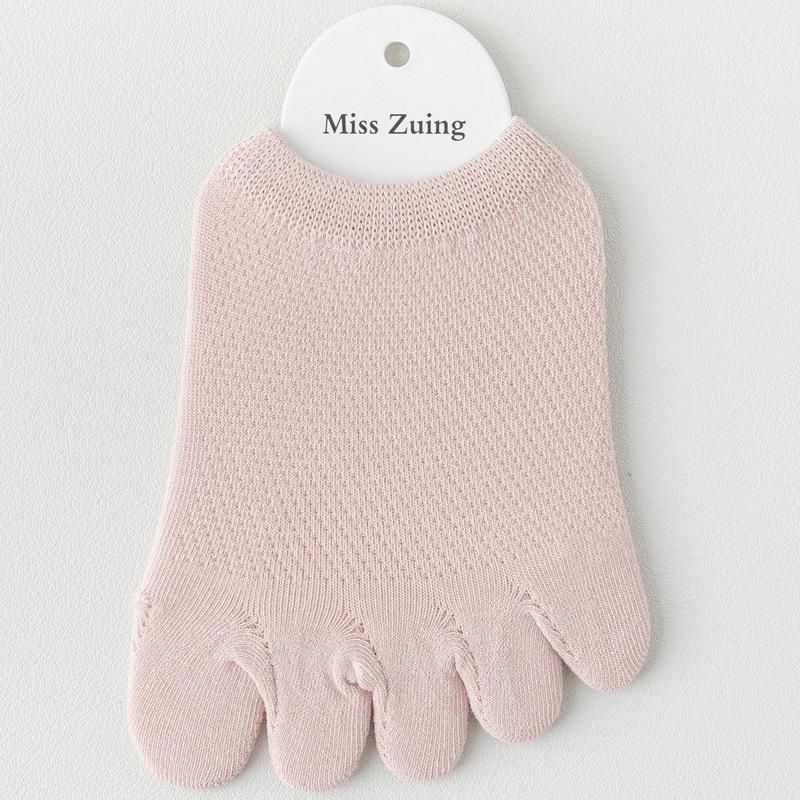 Женские весенне-летние нескользящие носки-лодочки с пятью пальцами и полуладонью — невидимые, тонкие, с раздвоенным носком для высоких каблуков.