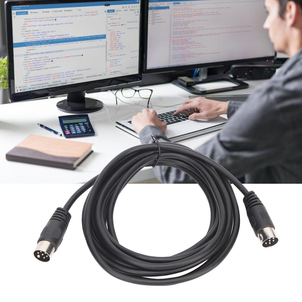 6 Pin DIN Cable Male to Male Plug and Play Sound Signal Connection DIN Extension Cord for Digital Device