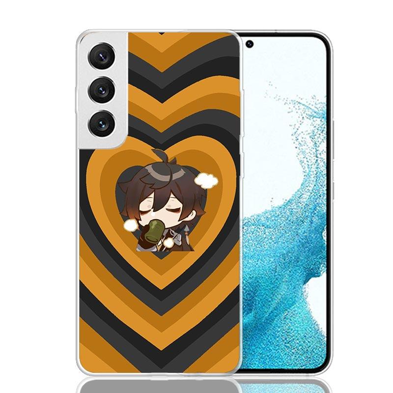 Мультяшный Милый Любовь Genshin Impact Чехол для Телефона Для Samsung Galaxy S26 S25 Edge S24 S23 FE S22 Ultra S21 Plus S20 + Fundas Чехол Coq