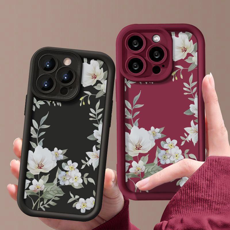 Для iPhone 16 Pro 15 14 13 Pro Max 12 11 Xr Xs X 8 7 противоударный мягкий чехол для защиты линз из ТПУ с цветами