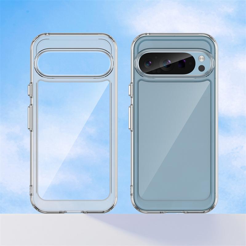 Ударопрочный акриловый прозрачный чехол для телефона Google Pixel 9 Pro XL с цветной рамкой, твердый чехол для Pixel 8 Pro 8A