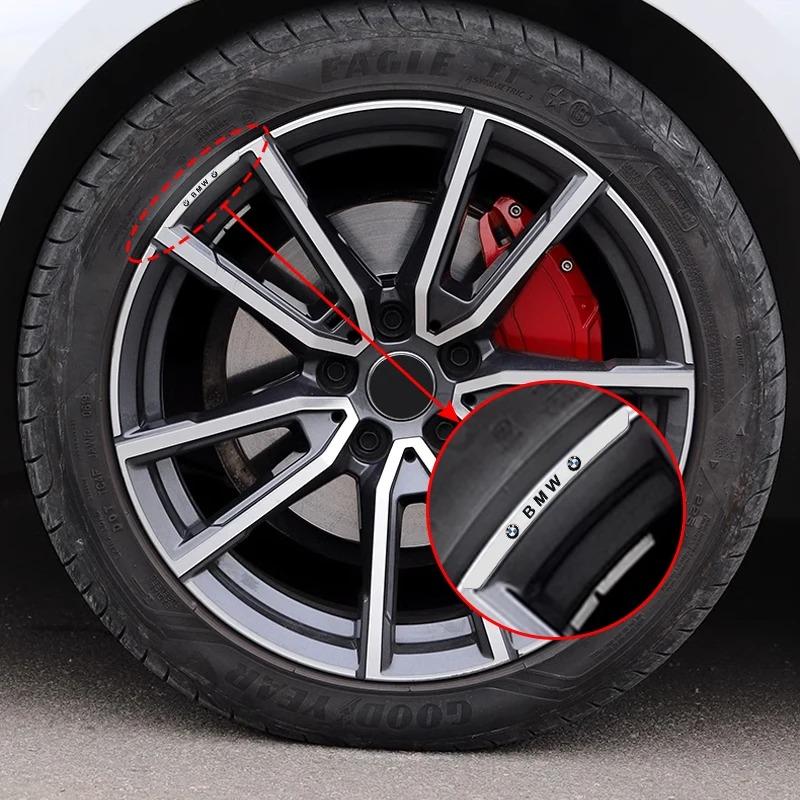 JKGN2 4Pcs Aluminum Car Styling Wheel Hub Badge Tire Rim Stickers For BMW M Emblem E46 E36 E34 F10 E90 F30 E60 F30 E53 E30 E92 E87