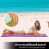 90*170 Cm Oversized Rainbow Stripe Beach Towel - Soft, Absorbent, Versatile Towel with A Strong Wrap for The Beach and Pool - Tropical Style