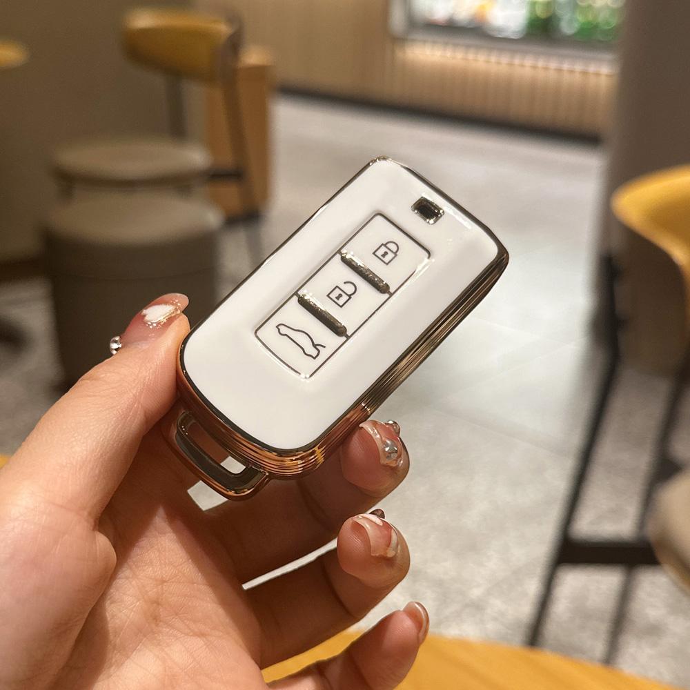 Чехол для дистанционного ключа из ТПУ для Mitsubishi Outlander ASX Pajero LANCER Sport Eclipse, 3 кнопки, умный брелок без ключа