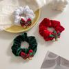 Christmas Double Bell Bow Scrunchie - Festive Hair Accessory for Holiday Celebrations
