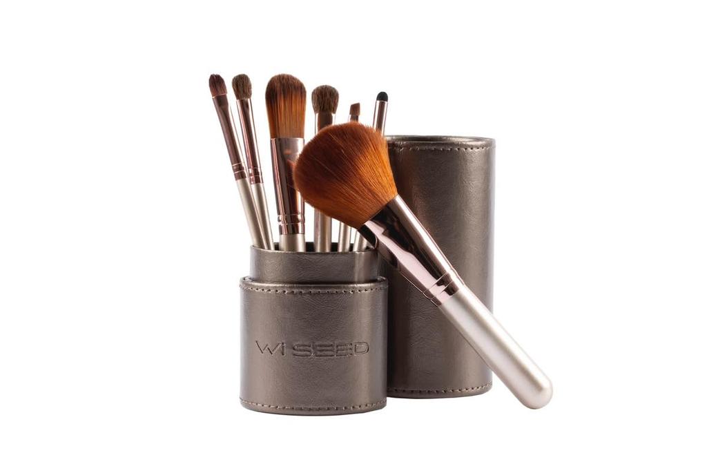 WiSEED Makeup Brush 7 Stand Case Inspected in Soft and Stylish Powder Foundation Natural Horsehair Set, Brushes, Included, Japan, Brush, Brush,