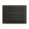 Bottega Veneta Плетеный Держатель для карт из телячьей кожи Мужской Держатель для карт Темно-зеленый 817397V4LQ13009