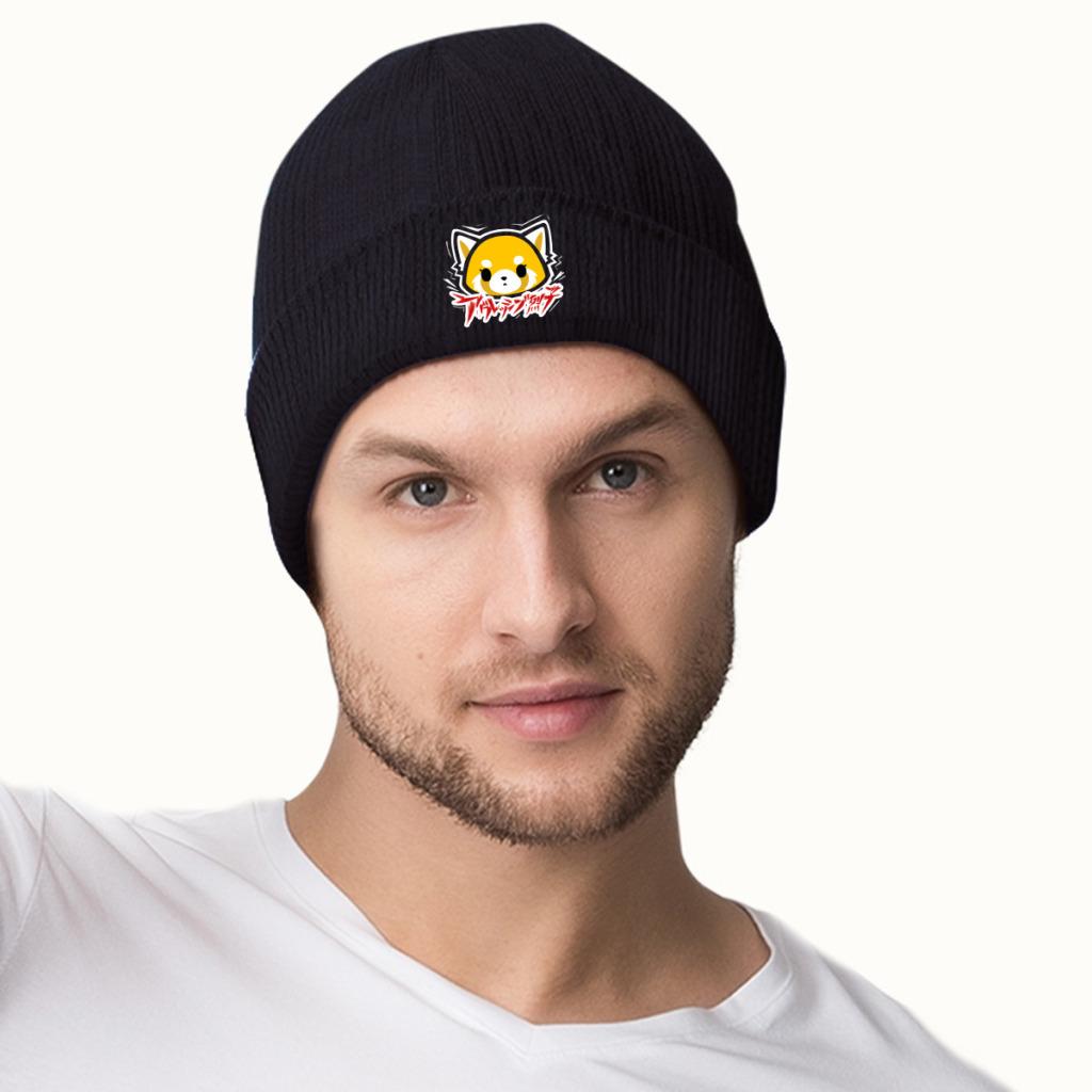 Aggretsuko Knitted Hat Beanie Autumn Winter Hats Warm Color Retsuko Anime Panda Death Metal Cap Unisex Women Gift
