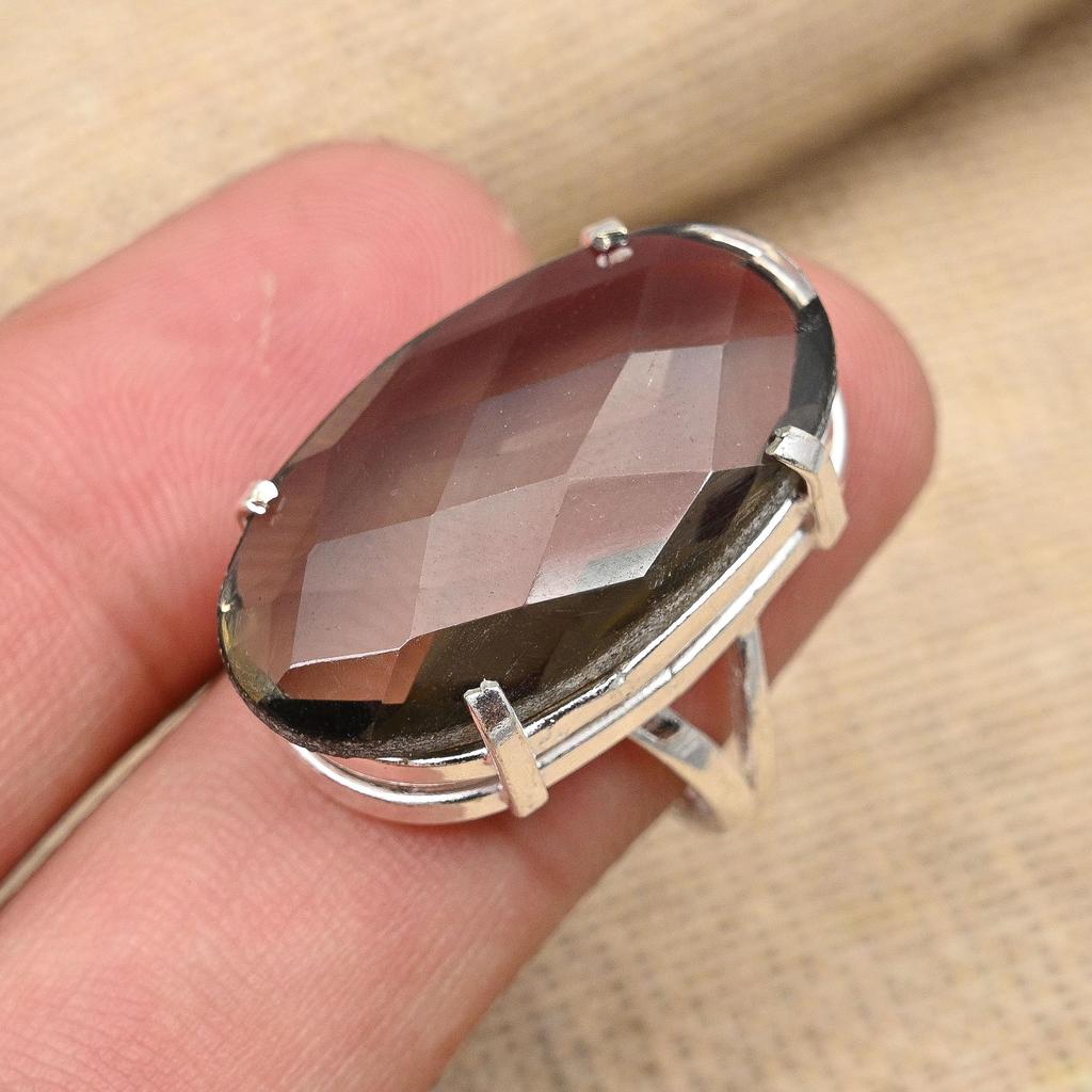 Smoky Topaz Gemstone Handmade Jewelry 925 Sterling Silver Beautiful Ring For Women