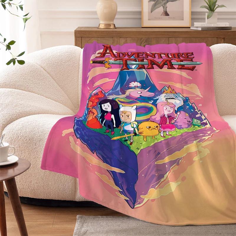 Fluffy Soft Blankets King Size A-Adventures Time Microfiber Bedding Warm Sofa Knee Fleece Camping Nap Flannel Double Bed Blanket