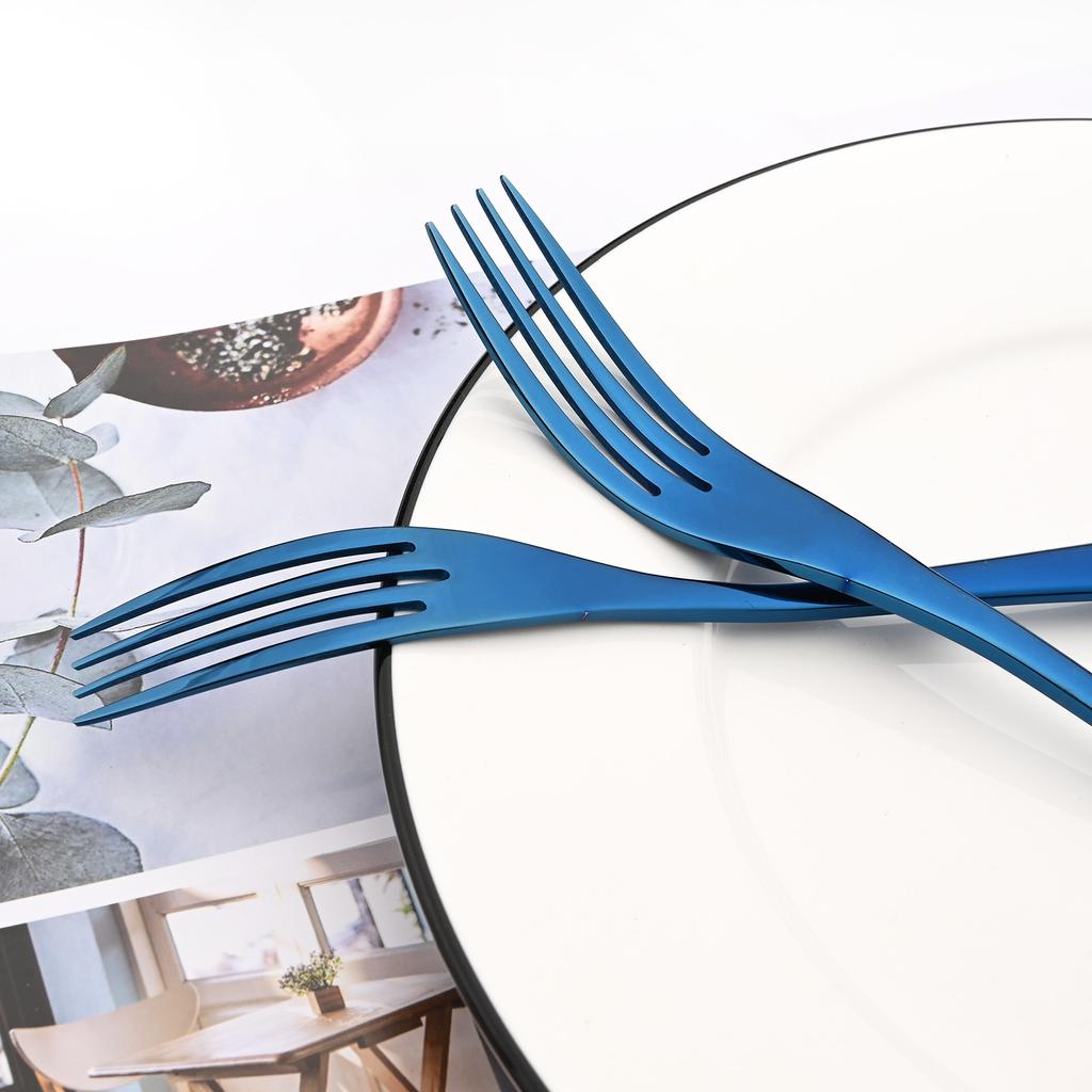 1 шт., зеркальная посуда, синий столовый прибор из нержавеющей стали 304, вилка, нож, ложка, десертные вилки, набор столовых приборов, посуда для вечеринки, свадьбы