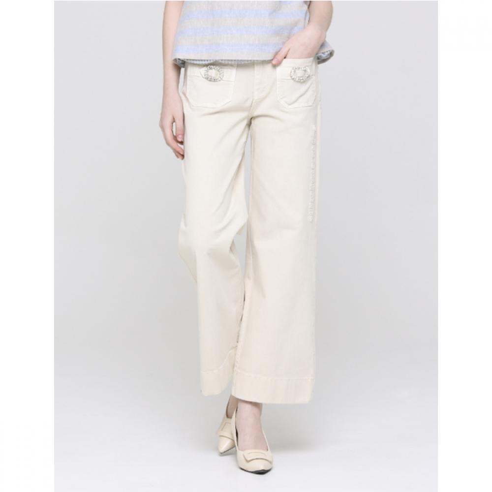 Son Jung Wan Women Jewelry Buckle Pocket Denim Pants Zjl6262152