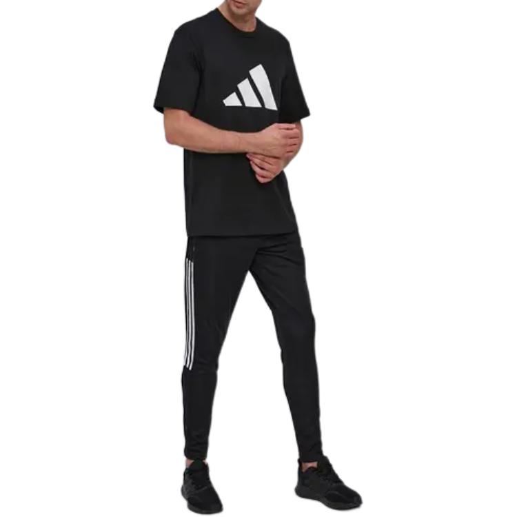 adidas Футболки Мужские Черные С Круглым Вырезом Средняя Прямая Посадка H39747