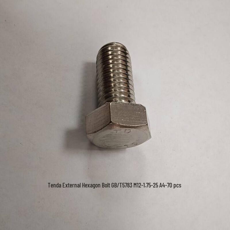 M12 Hex Head Bolt, 316 Stainless Steel
