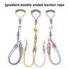 Gradient Color Dual Handle Lead 360° Swivel Dog Running Leash  Outdoor Activities