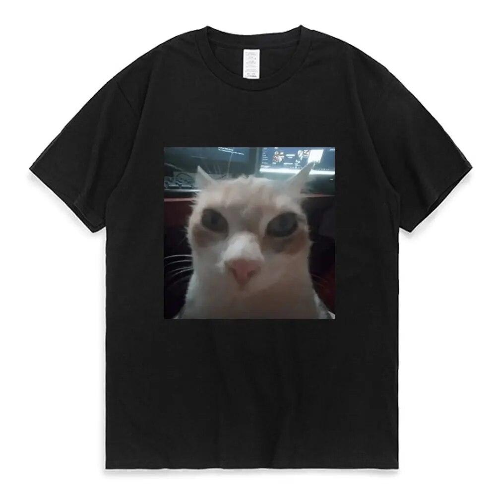 Funny El Gato Meme Sad Crying Cat Munchkin Kitty Meme Trendy Graphic T Shirt Unisex Women Harajuku Streetwear T-shirts Short Sleeve
