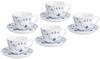 Imported Royal Copenhagen Blue Fluted Plain Cup Saucer Set of 5 Wedding Gifts 1053585 [Regular Product] &
