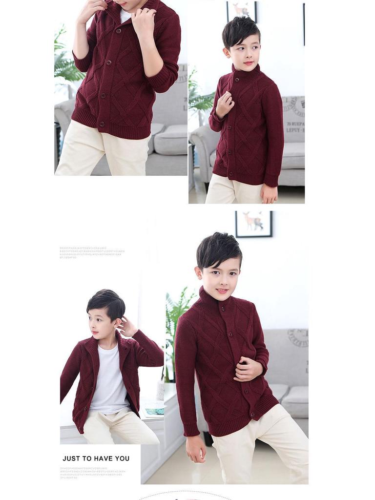 Детский вязаный кардиган с высоким воротником - Теплый и уютный для осени/зимы (Возраст 2-11 лет)
