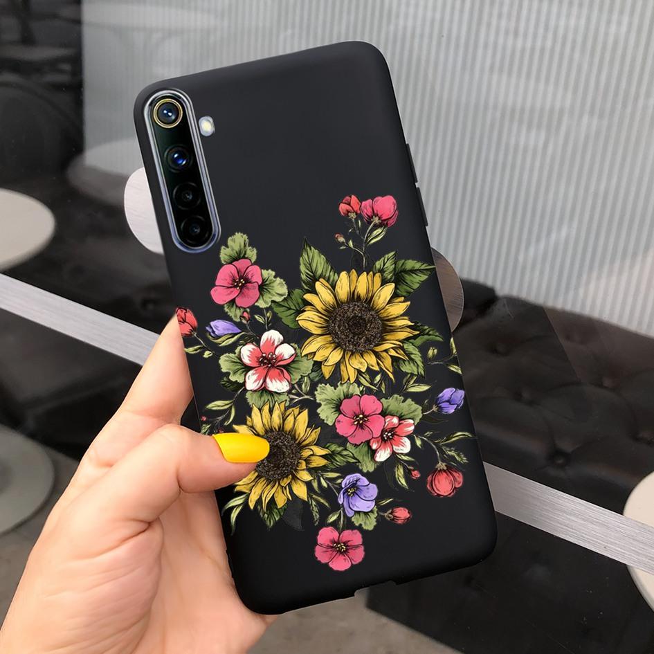 Для Realme 6 6 Pro Чехол Милые Узоры Молочной Коровы и Цветов Мягкая Задняя Крышка Для OPPO Realme 6 6S 6Pro RMX2061 Coque Funda Realme6 Capa