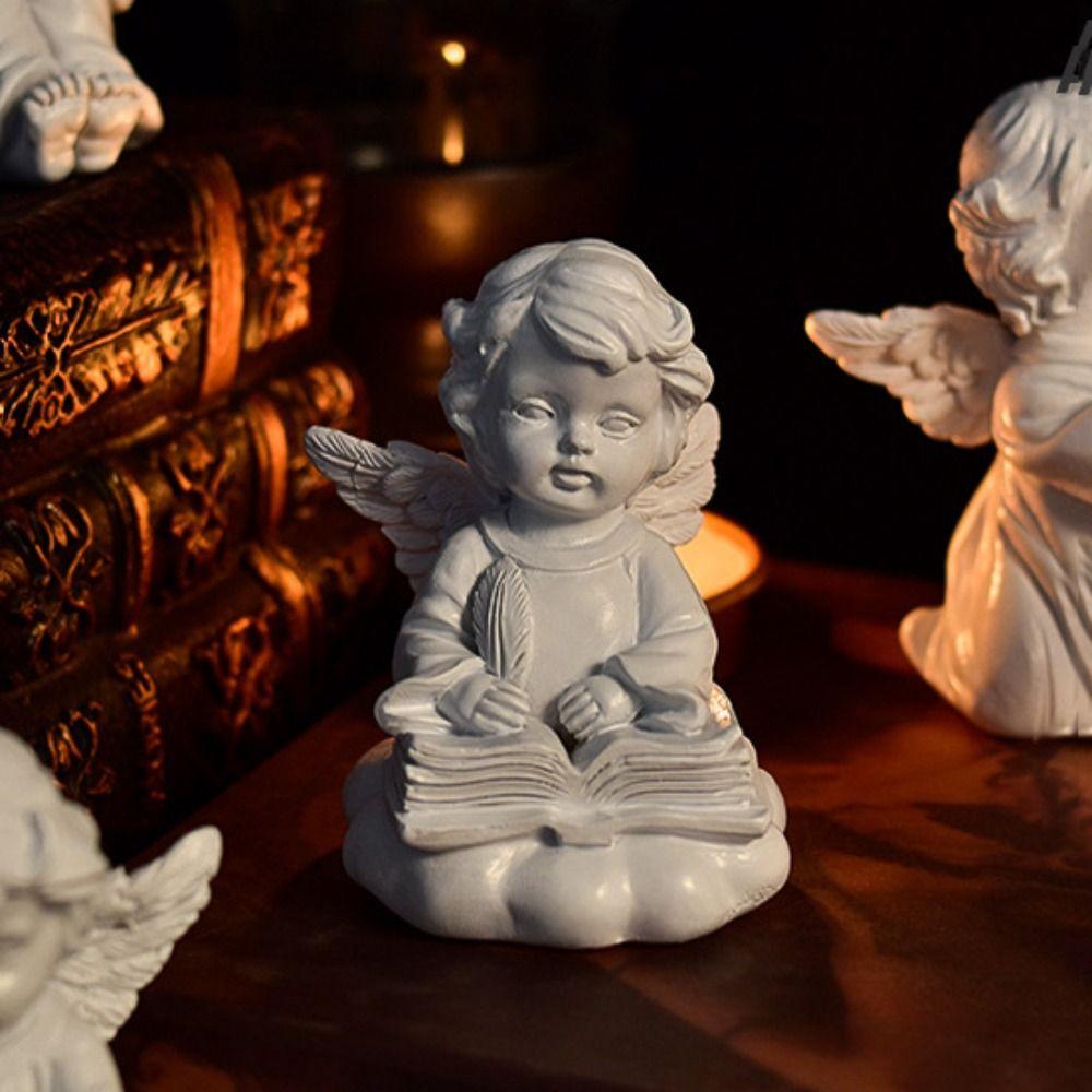 Resin Crafts European Style High Quality Sculpture Flower Fairy Angel Figurine Desktop Ornaments