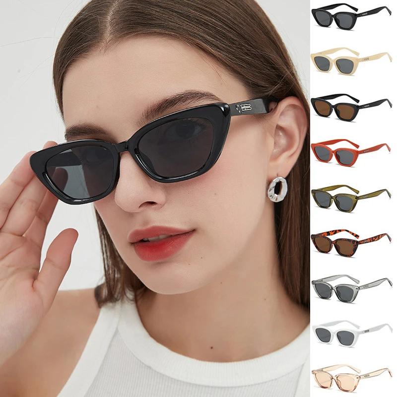 Новые винтажные солнцезащитные очки «кошачий глаз» женские ретро оттенки черные солнцезащитные очки женские модные маленькая оправа зеркальные квадратные