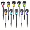 1/10pcs Solar LED Lights Outdoor Stainless Steel Stick Lights Solar Powered Landscape Lighting Roads Gardens Courtyards Lights